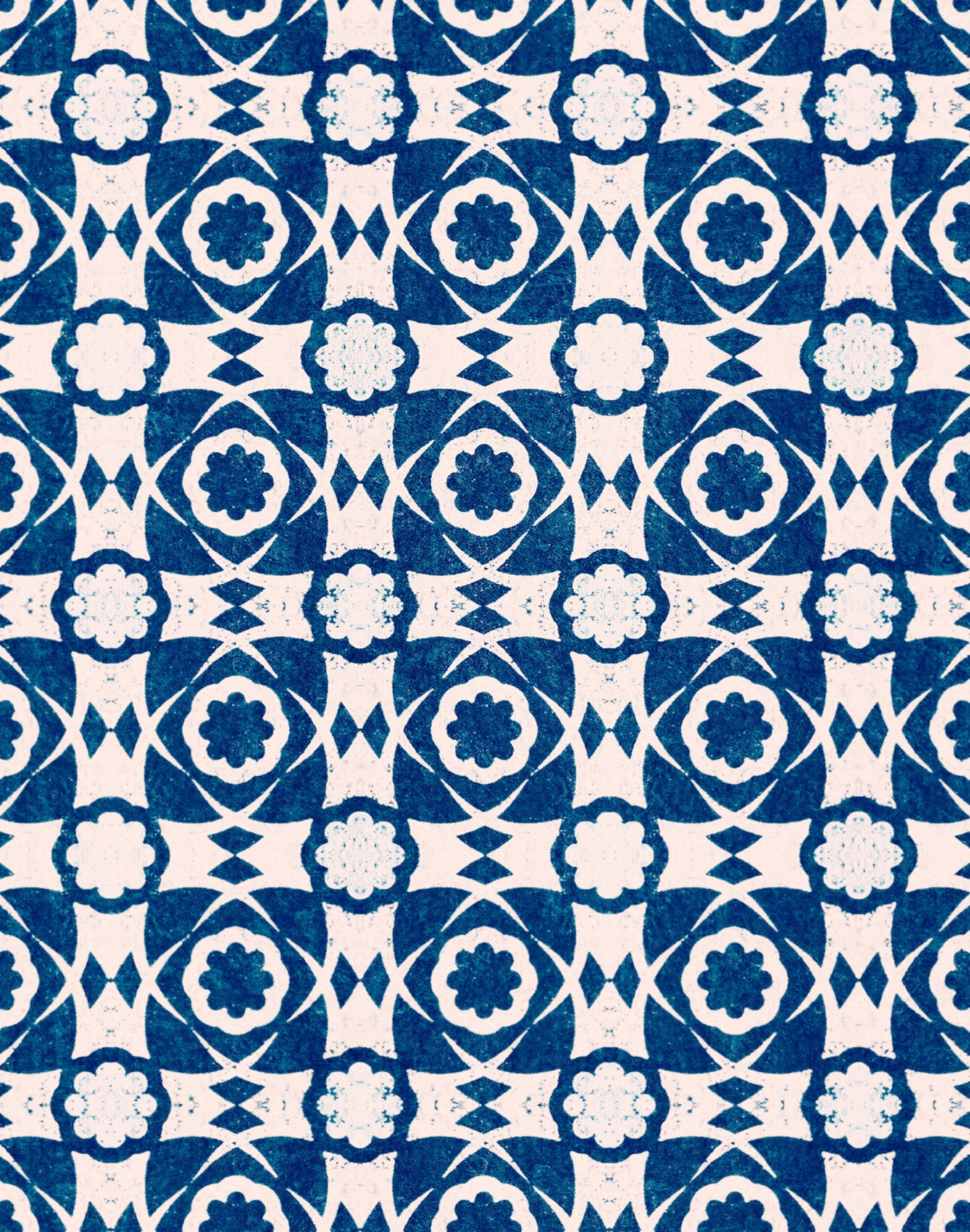 Aegean Tiles, Indigo – The Pattern Collective