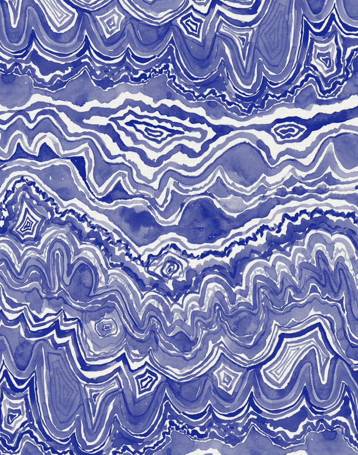 Agate, Cobalt - Linen Fabric