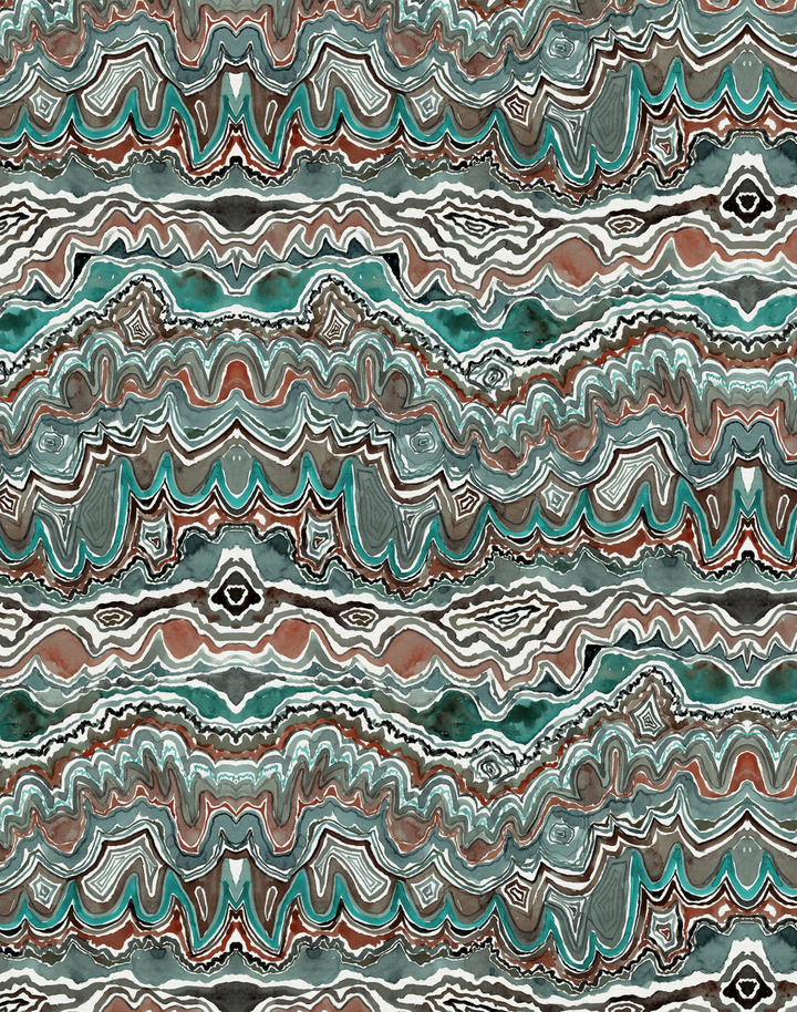 Agate, Lava - Linen Fabric