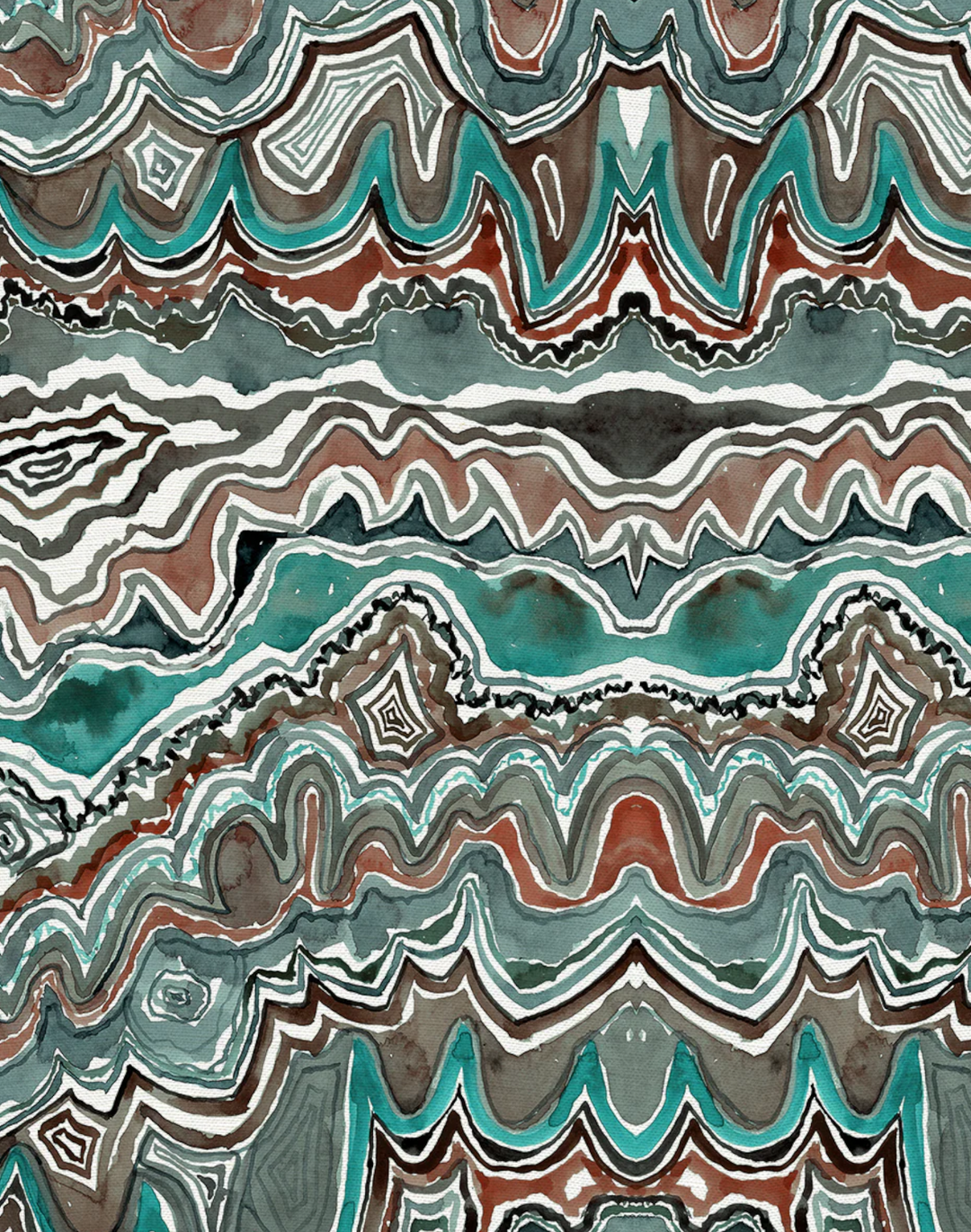Agate, Lava - Linen Fabric