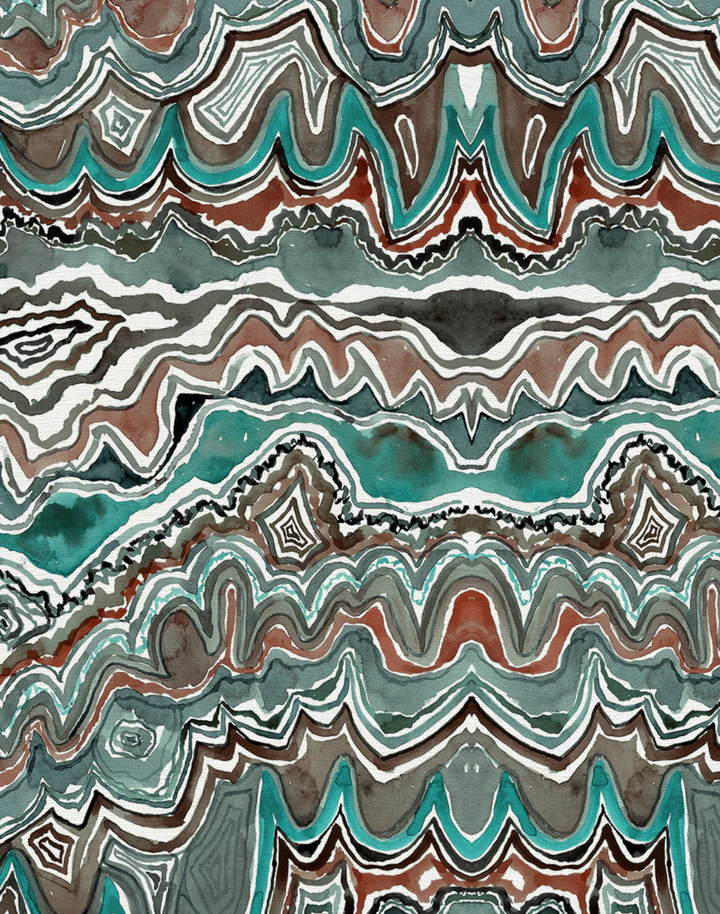 Agate, Lava - Linen Fabric
