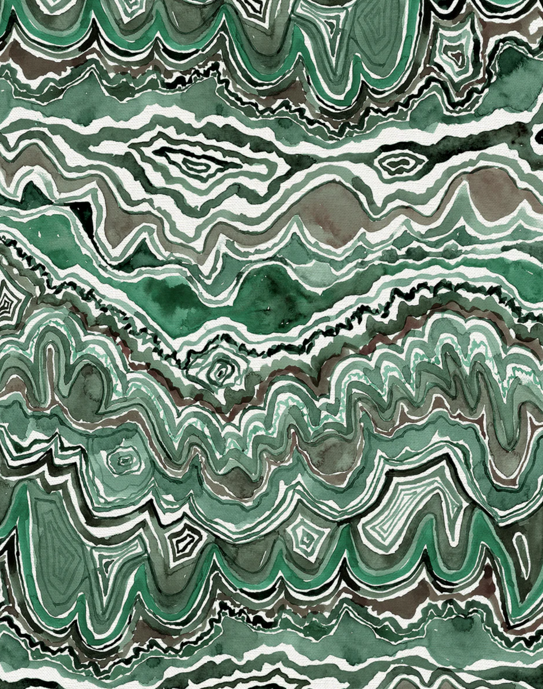 Agate, Malachite - Linen Fabric