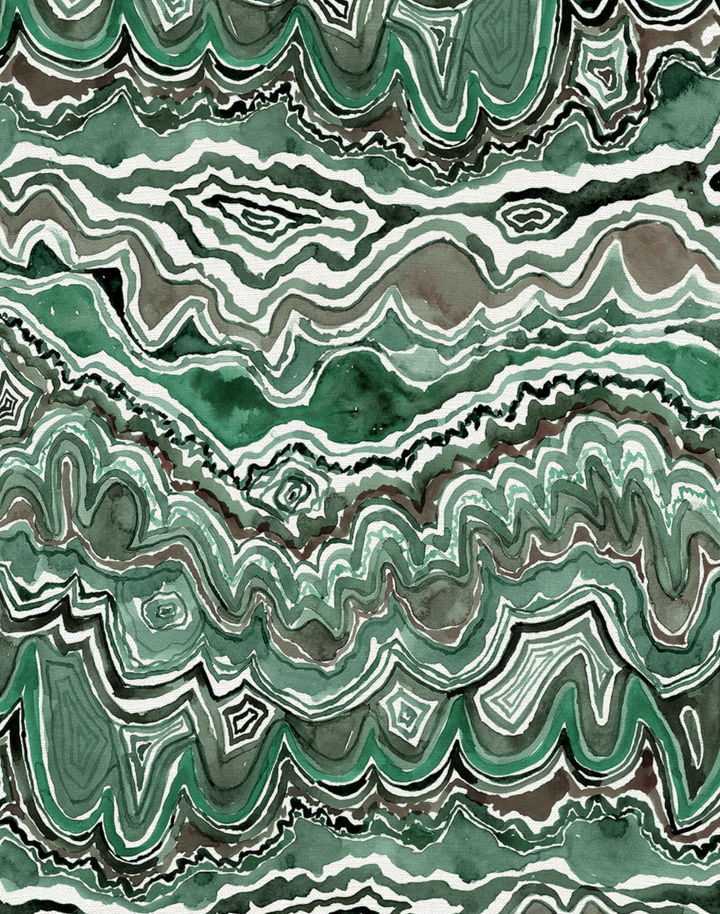 Agate, Malachite - Linen Fabric