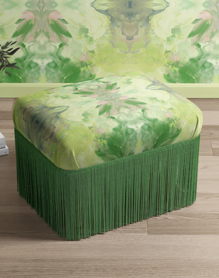 Amalfi, Basil Blush Velvet Fabric