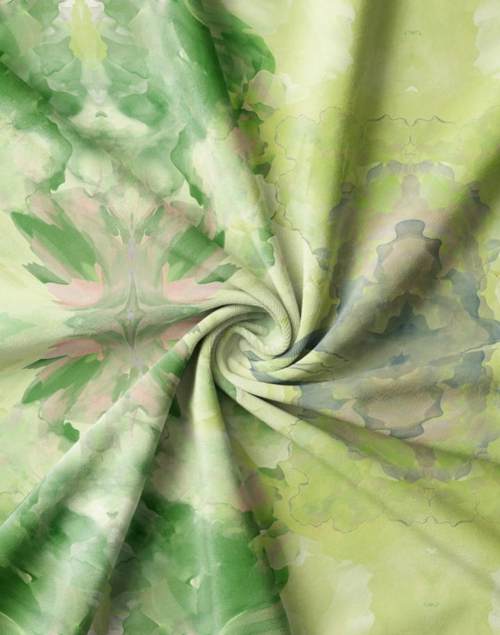 Amalfi, Basil Blush Velvet Fabric