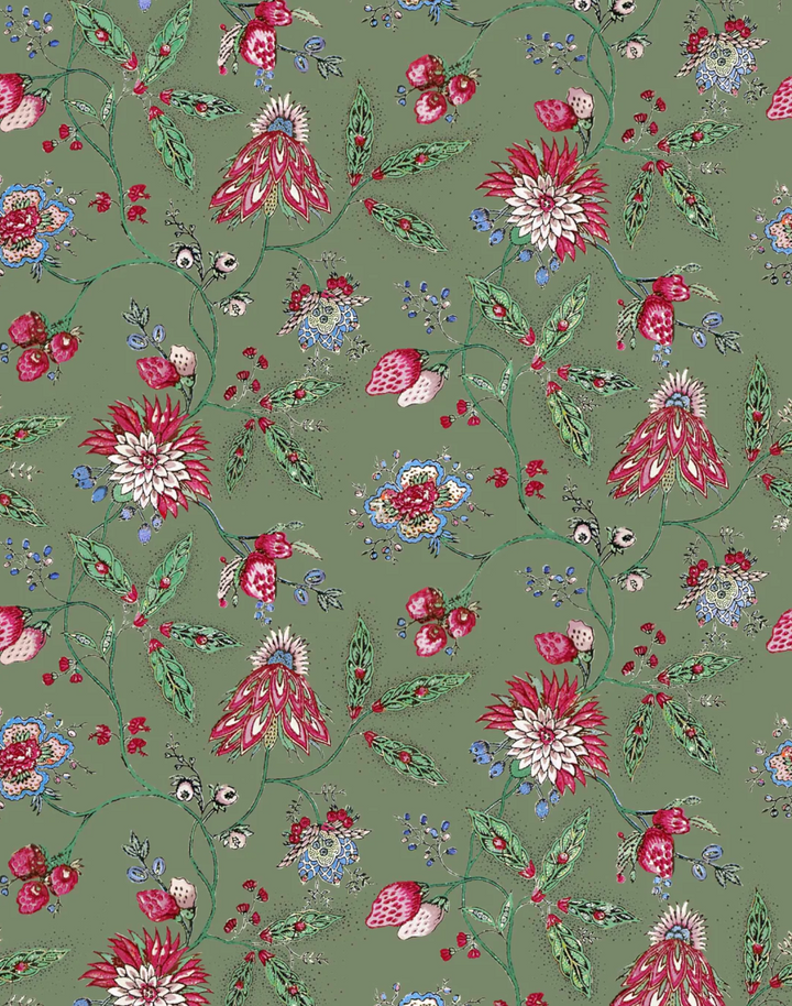 Amalita Floral, Moss Green