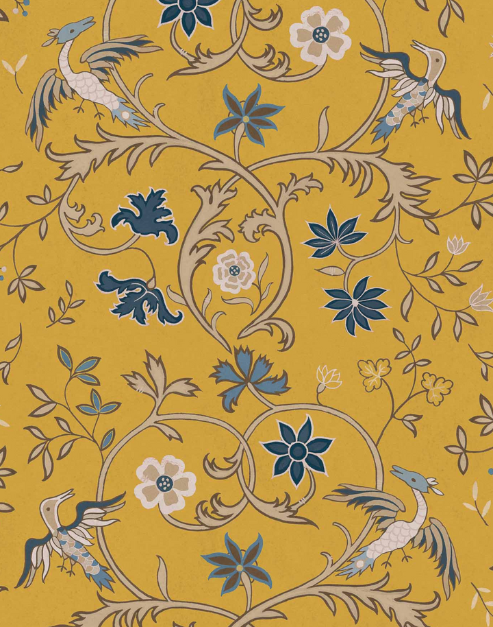 Antwerp Damask, Mustard D00143