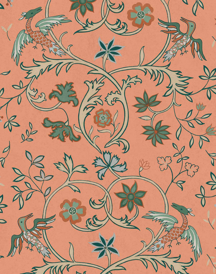 Antwerp Damask, Peach D00146