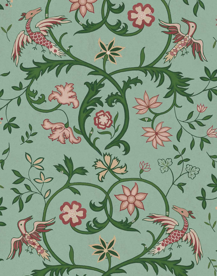 Antwerp Damask, Sage D00145