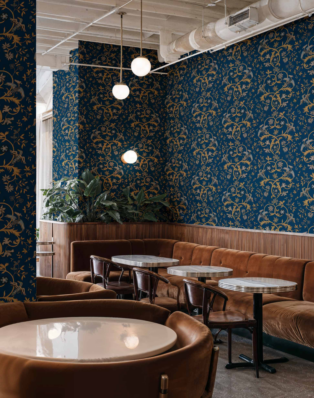 Antwerp Damask, Sapphire D00142
