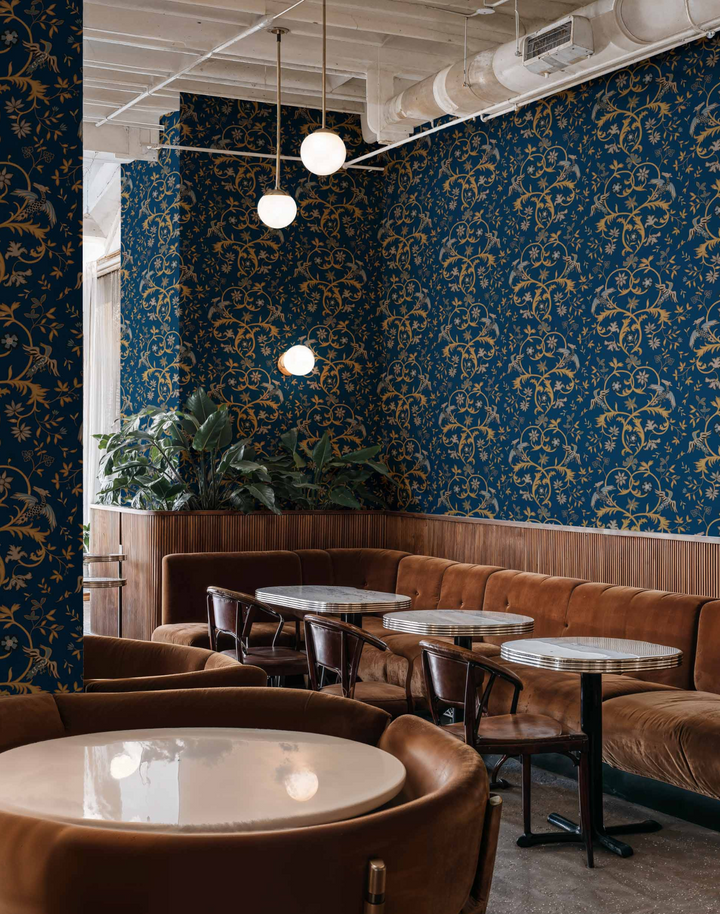 Antwerp Damask, Sapphire D00142