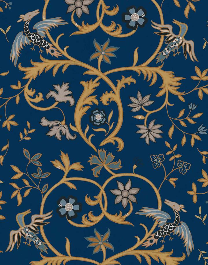 Antwerp Damask, Sapphire D00142