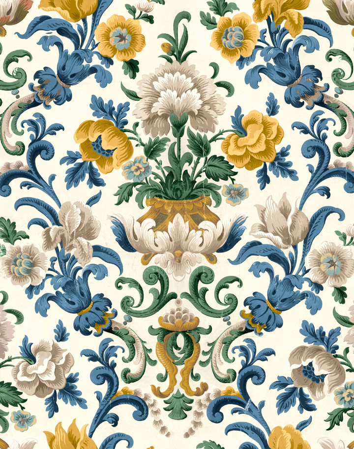 Aranjuez Damask, Sapphire D00129