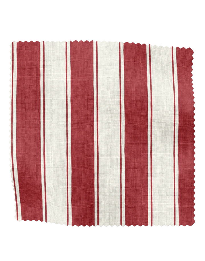 Balancing Act, Red - Linen Fabric