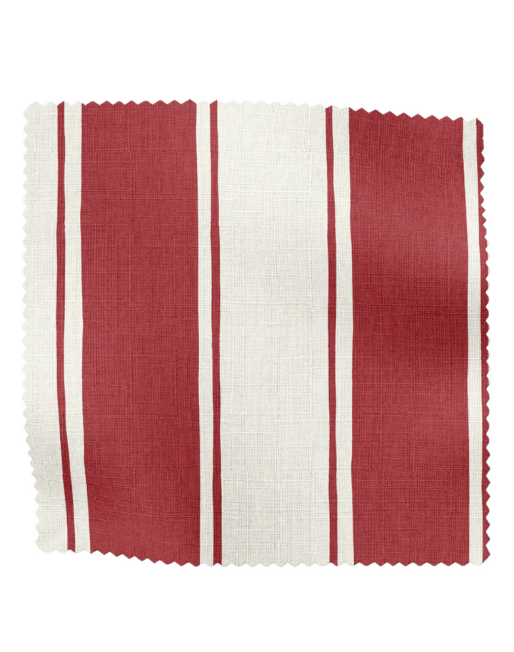 Balancing Act, Red - Linen Fabric