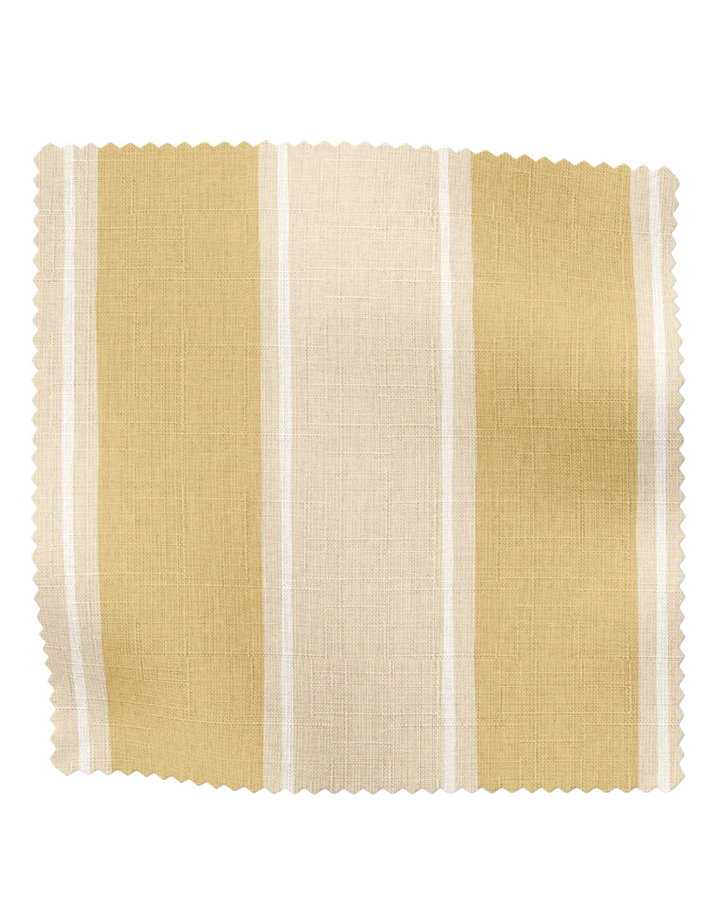 Balancing Act, Ochre - Linen Fabric