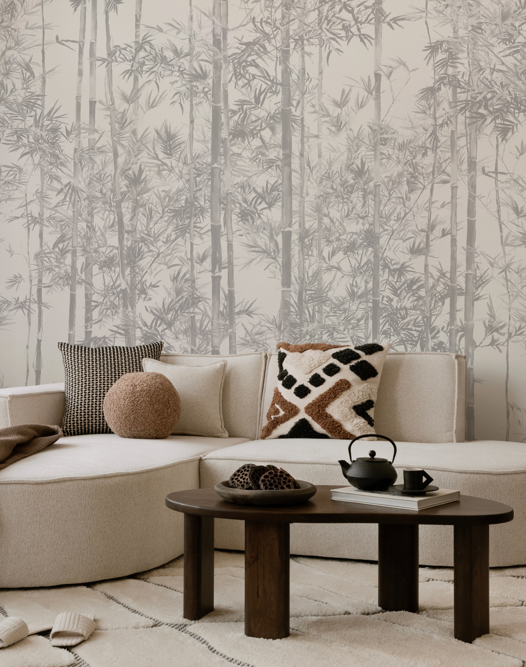 Bamboo Mural, Grey