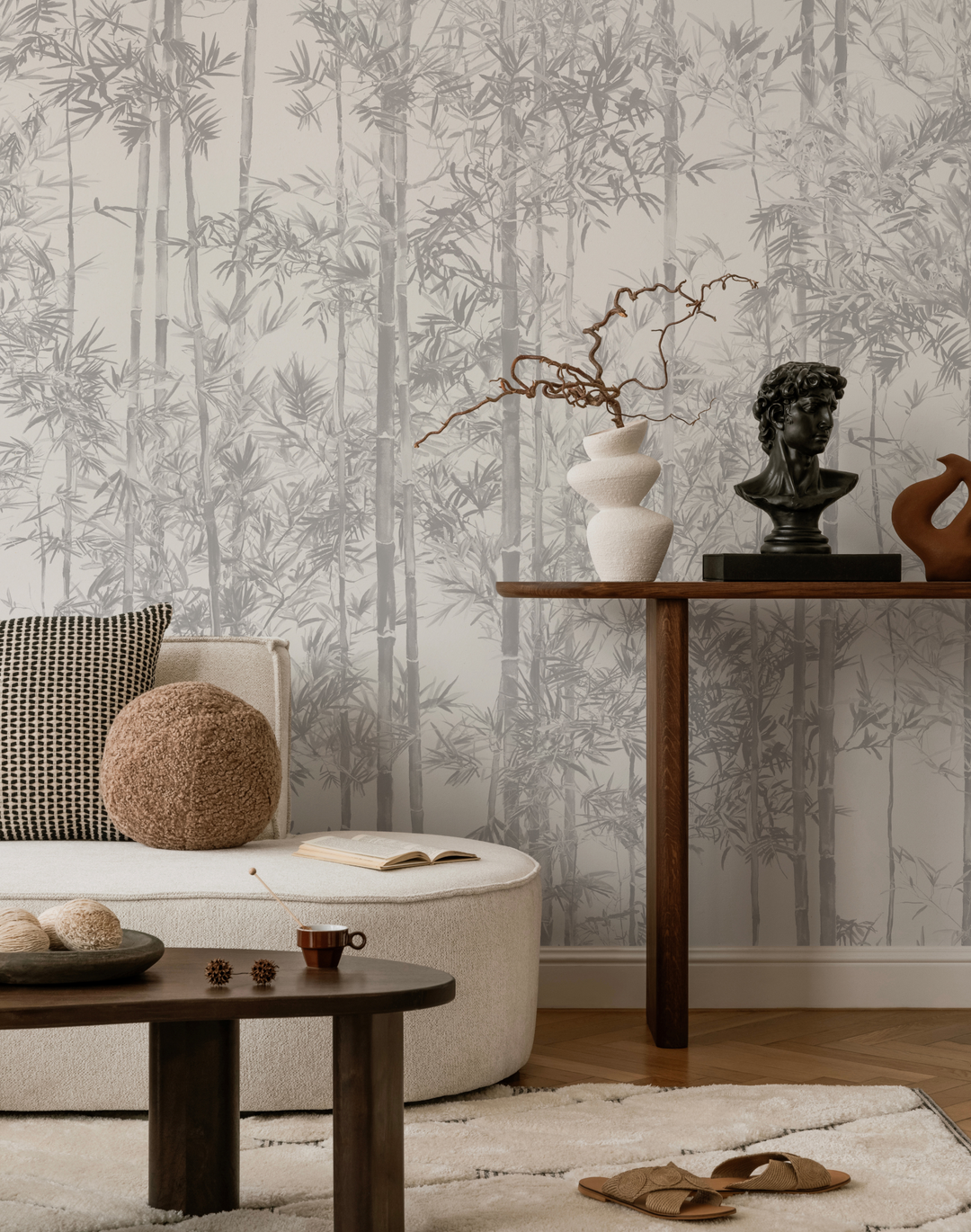 Bamboo Mural, Grey
