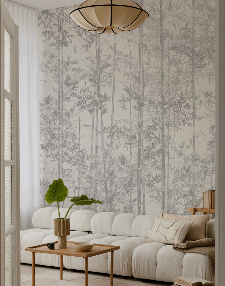 Bamboo Mural, Grey