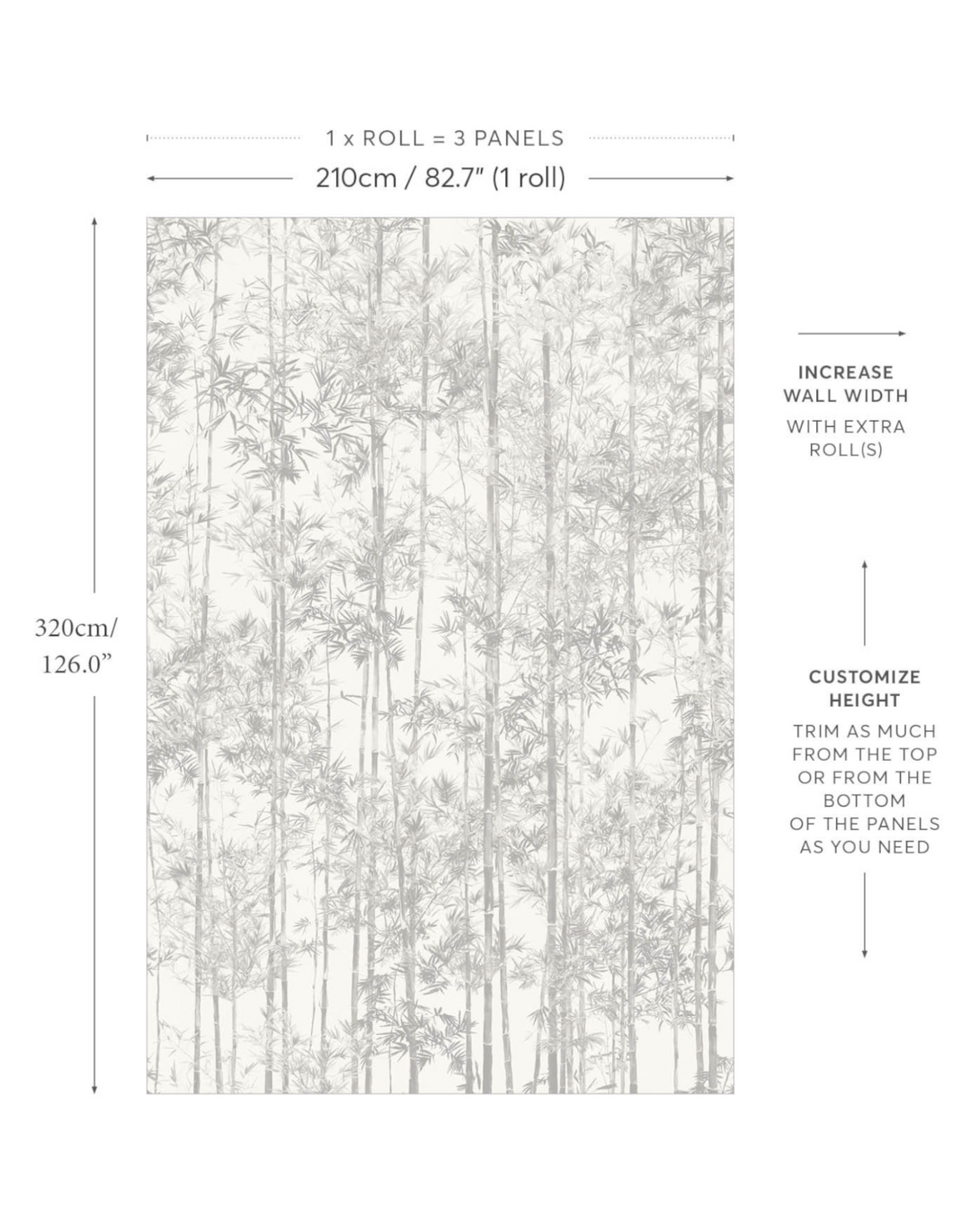 Bamboo Mural, Grey