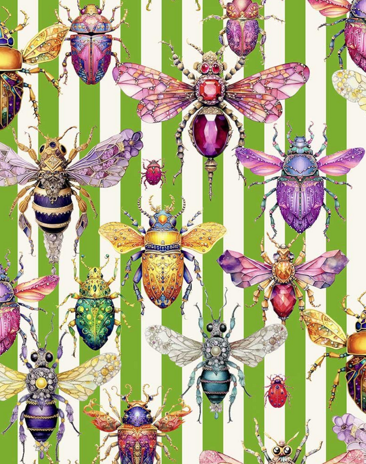 Bejeweled Bugs, Apple Green Stripe