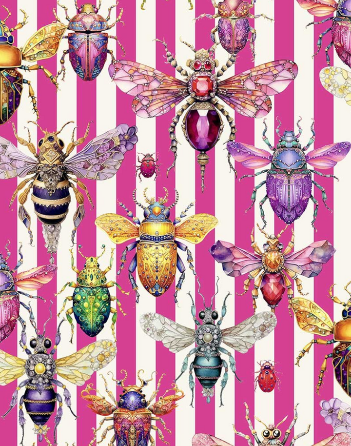 Bejeweled Bugs, Bright Pink Stripe