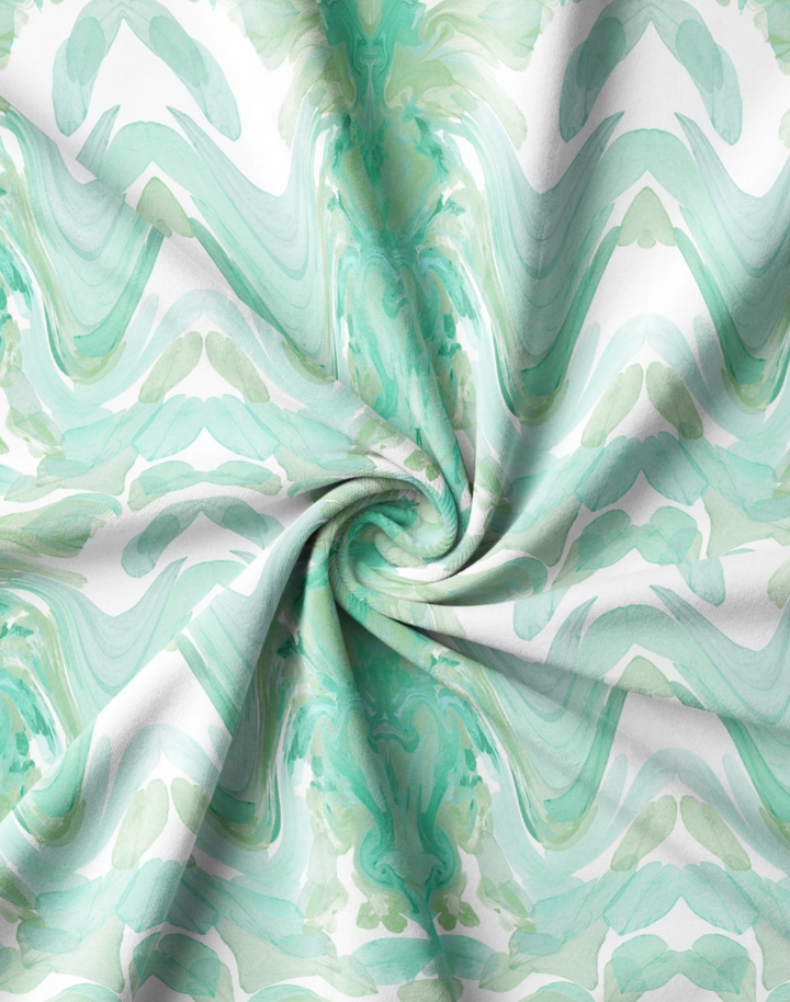 Bel Air Blossom, Spearmint Velvet Fabric