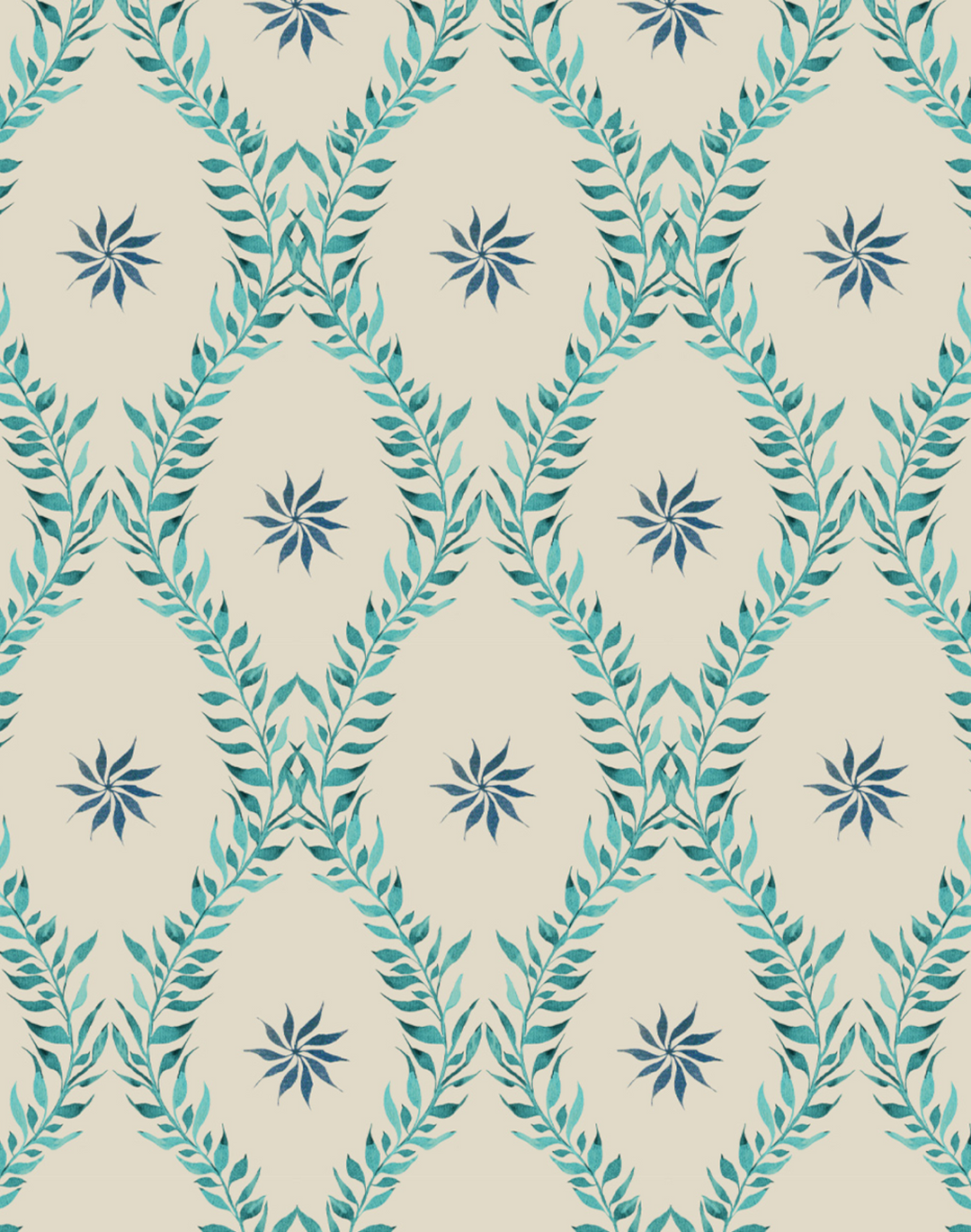 Little Botanize, Terracotta Blue – The Pattern Collective