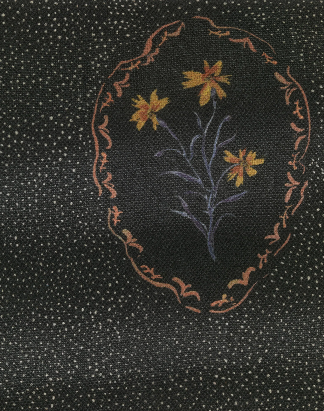 Bibury Sprig, Midnight - Linen Fabric