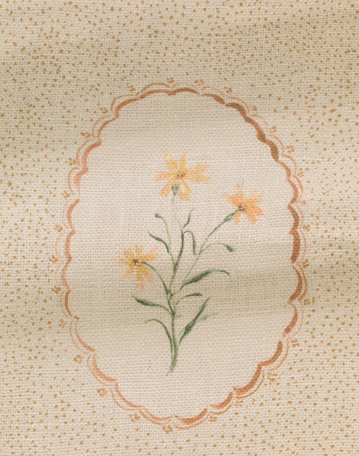 Bibury Sprig, Tea - Linen Fabric