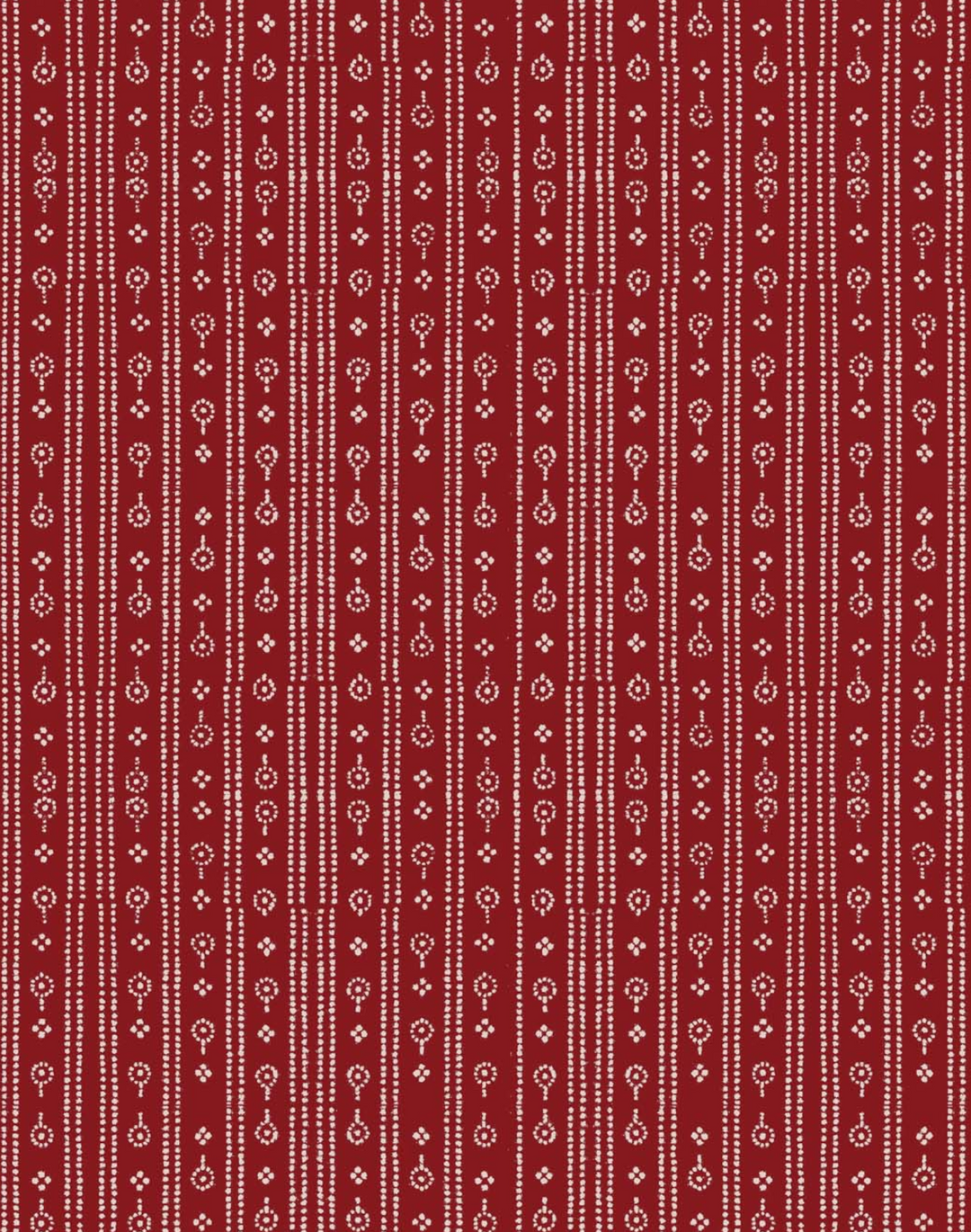 Birdlip Path, Crimson - Linen Fabric