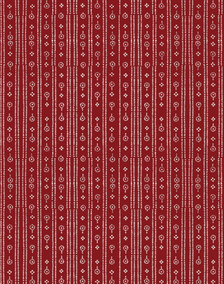 Birdlip Path, Crimson - Linen Fabric