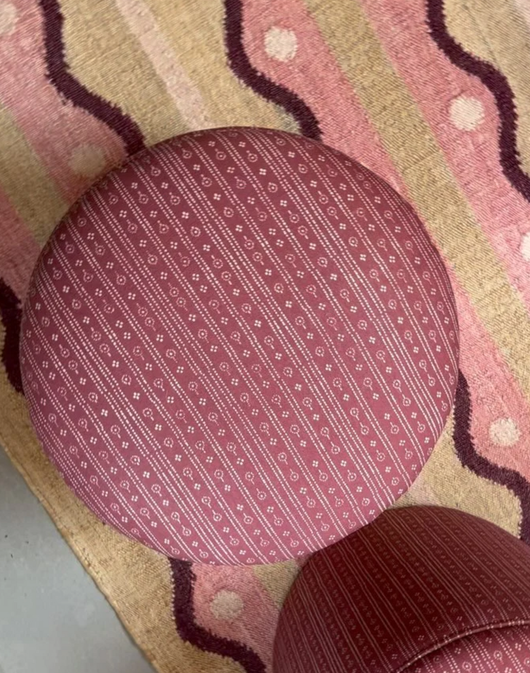 Birdlip Path, Crimson - Linen Fabric