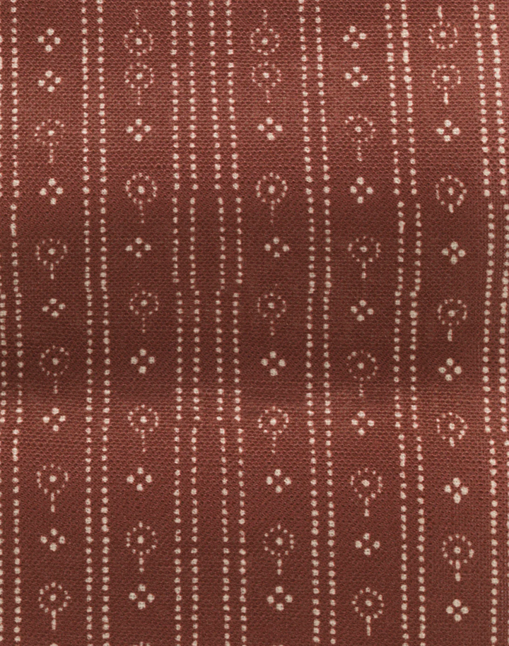 Birdlip Path, Crimson - Linen Fabric