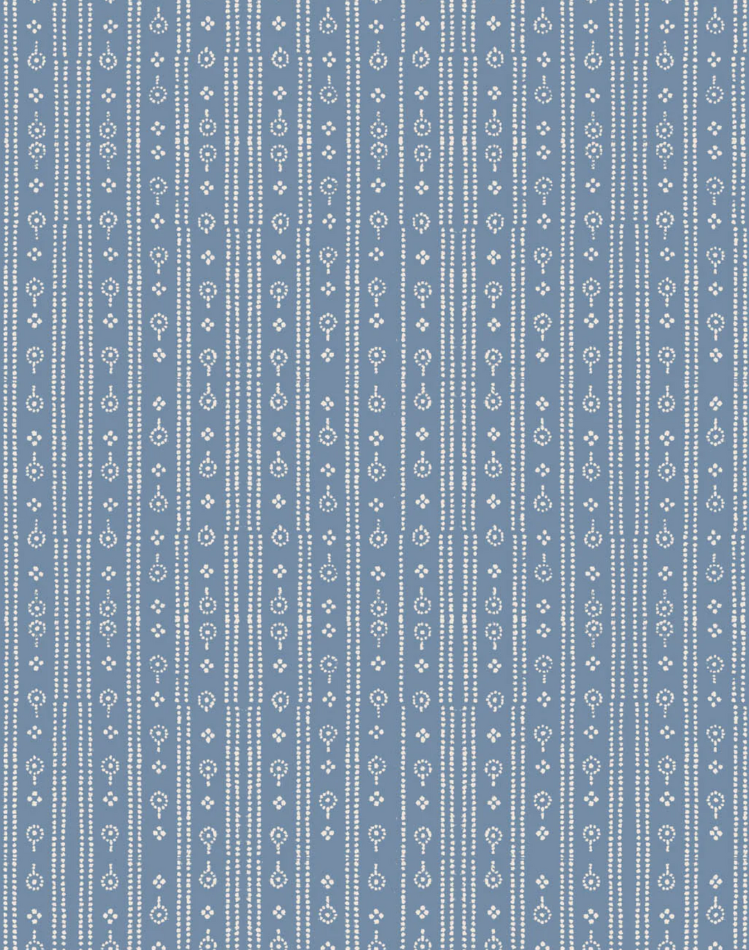 Birdlip Path, Day Blue - Linen Fabric