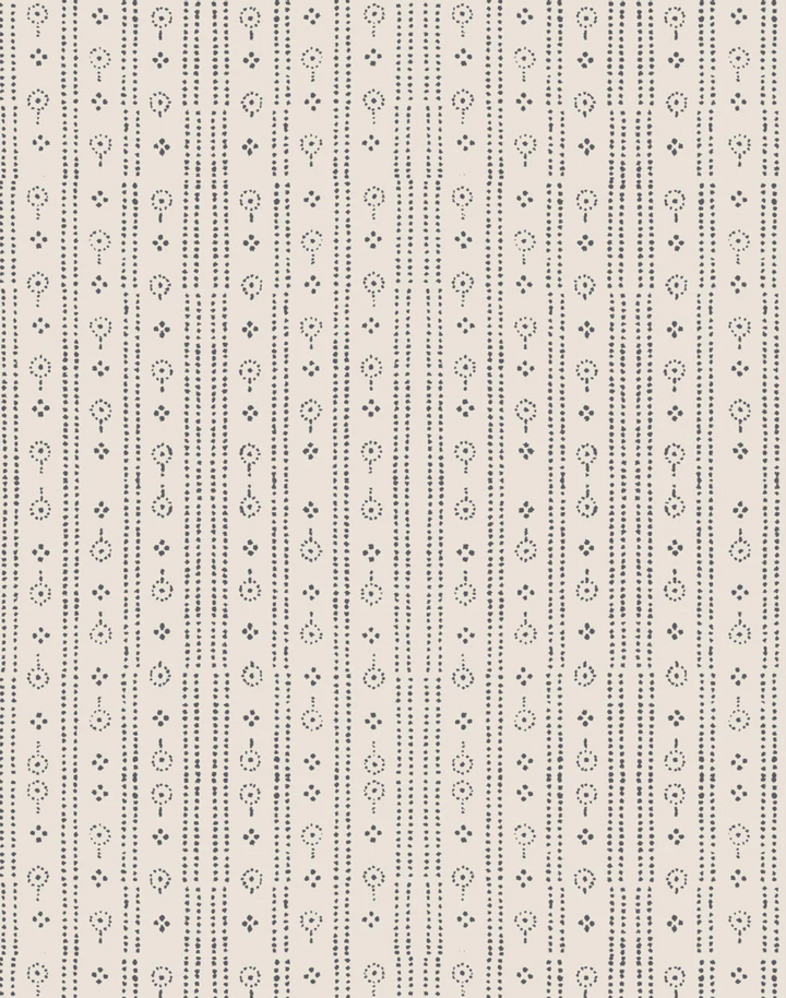 Birdlip Path, Ice Navy - Linen Fabric