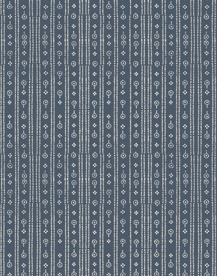 Birdlip Path, Midnight - Linen Fabric