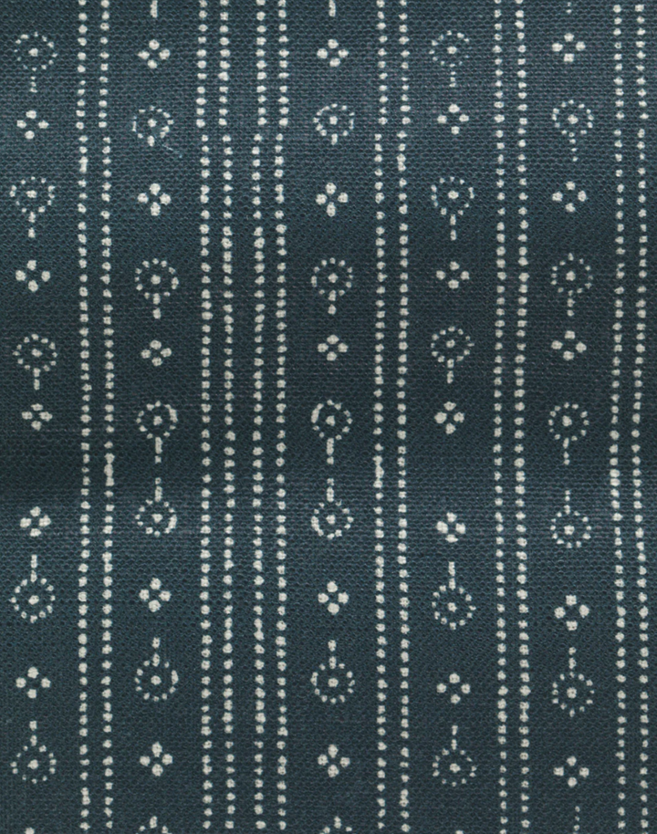 Birdlip Path, Midnight - Linen Fabric