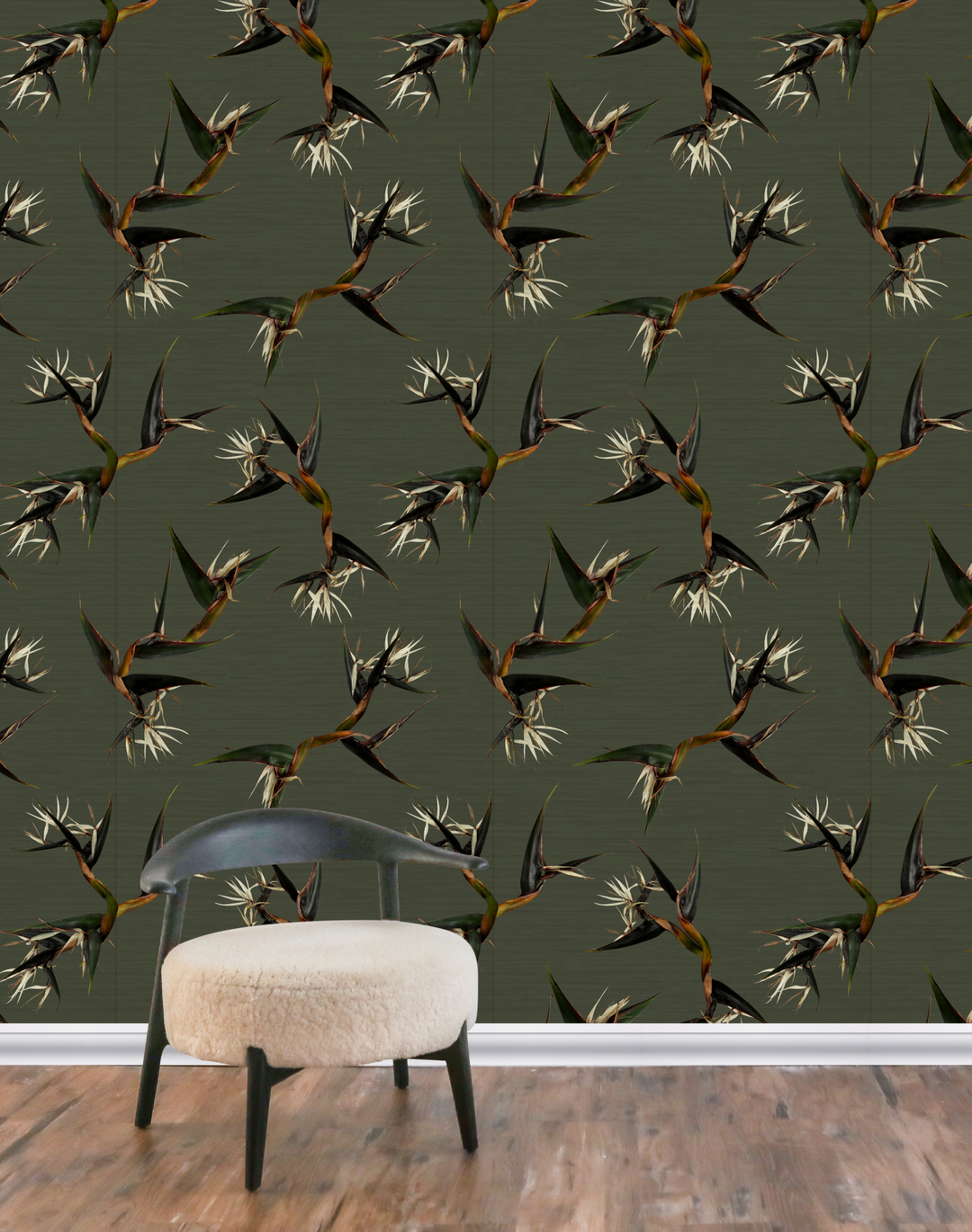Bird of Paradise Nicolai Grasscloth, Spruce