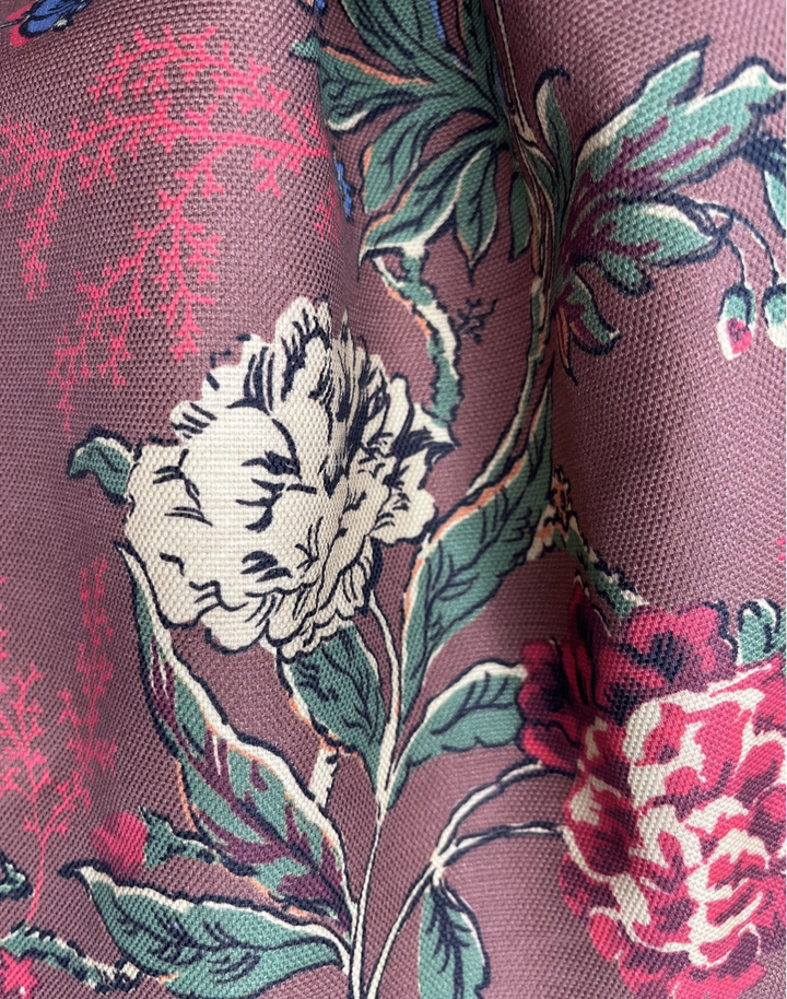Bloomin Lovely, Tobacco - Linen Fabric