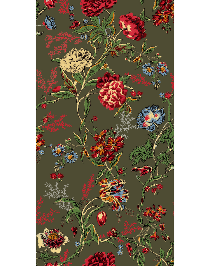 Bloomin Lovely, Verdant - Velvet Fabric