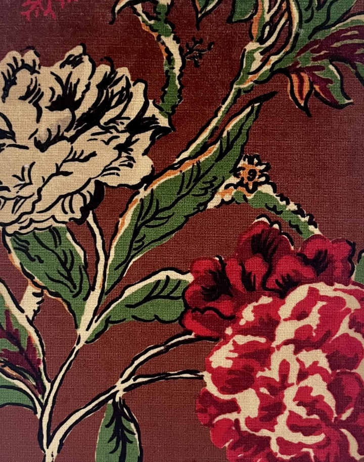 Bloomin Lovely, Tobacco - Velvet Fabric