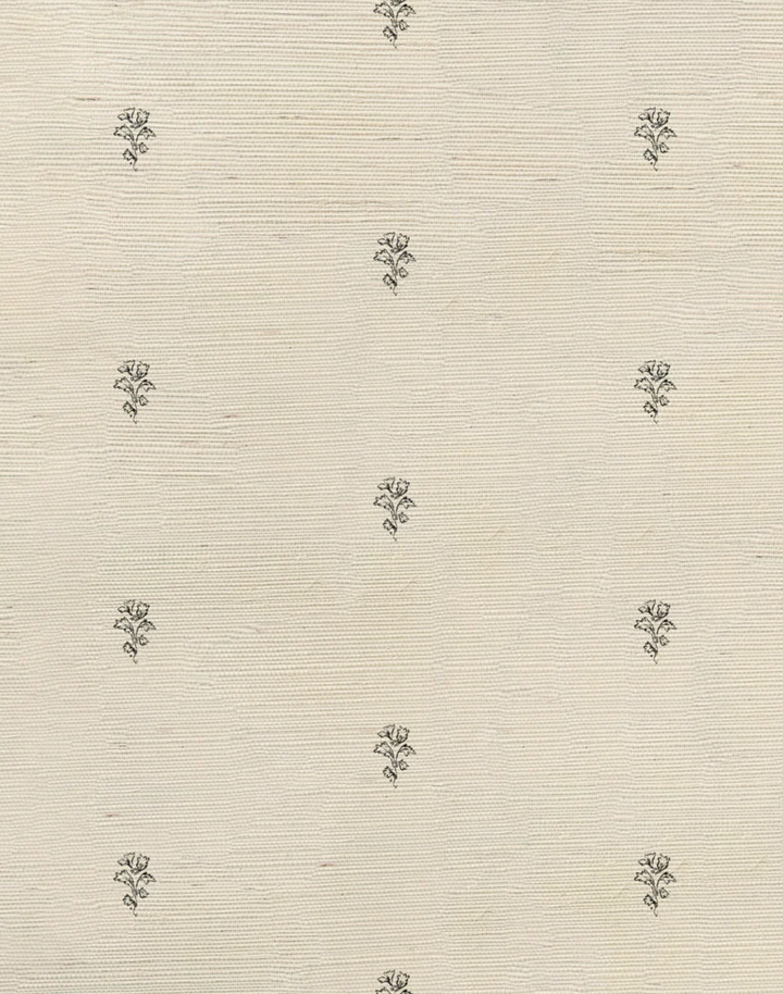 Blossom Bouquet Grasscloth, Smoke & Lace WPLR0125