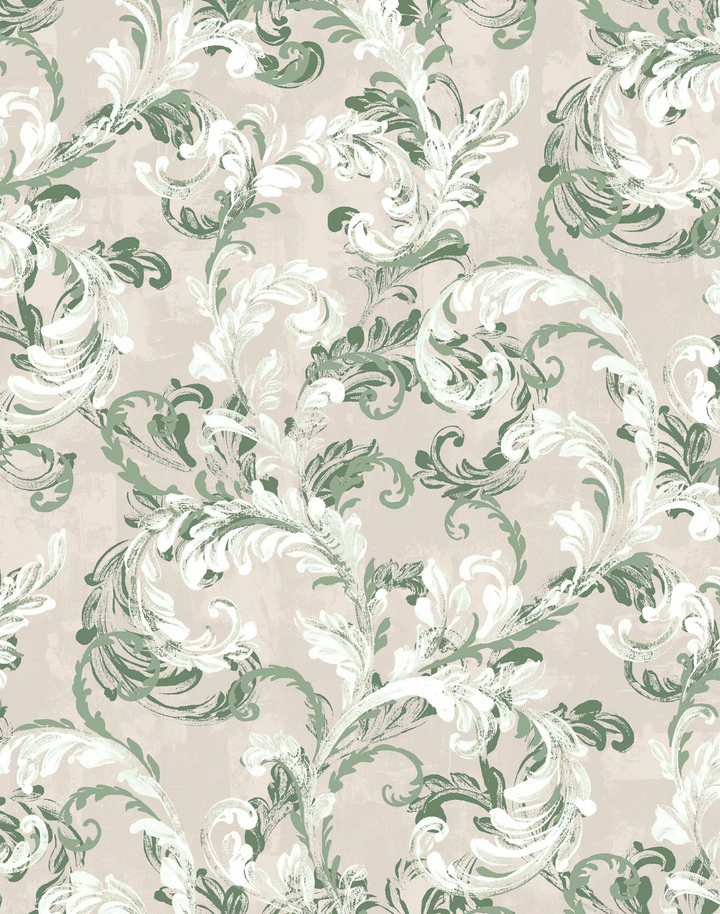 Byzantine Damask, Sage D00128