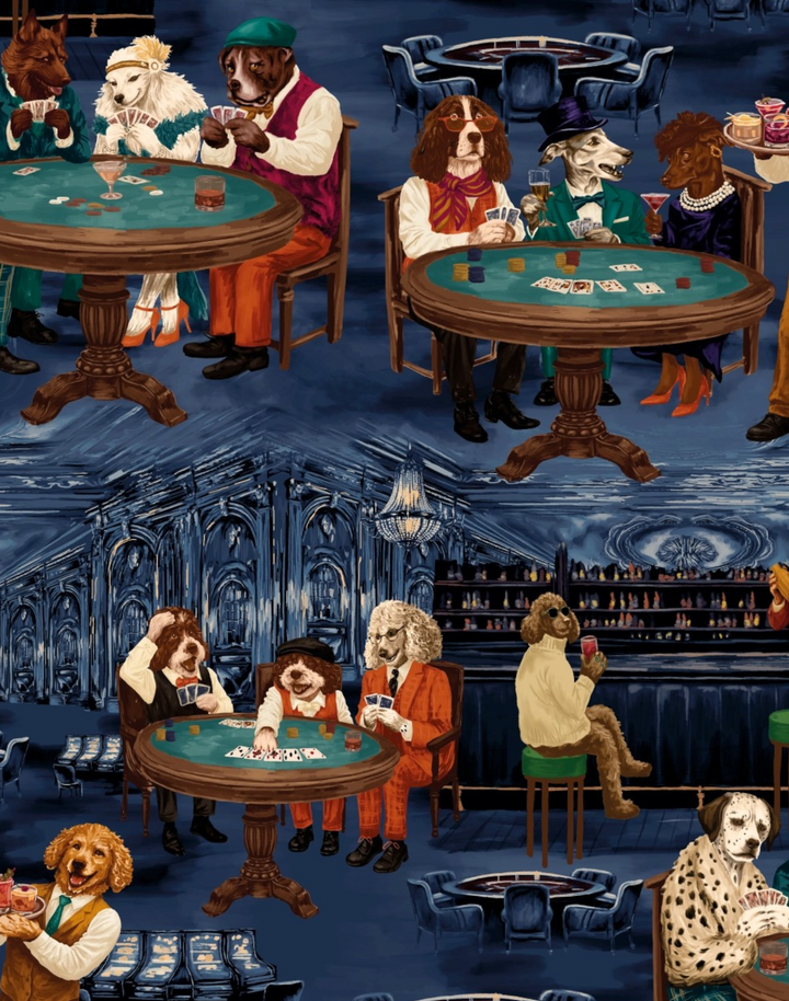 Canine Cards, Casino Blue