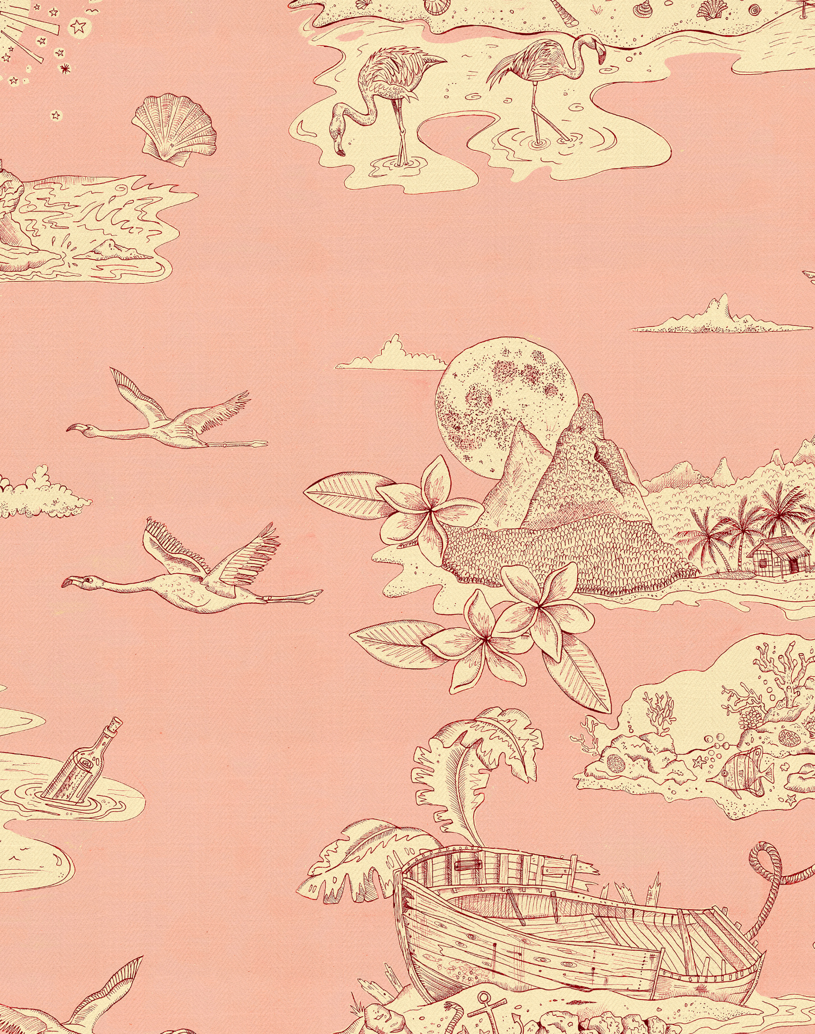 Castaway, Coral-Pink – The Pattern Collective