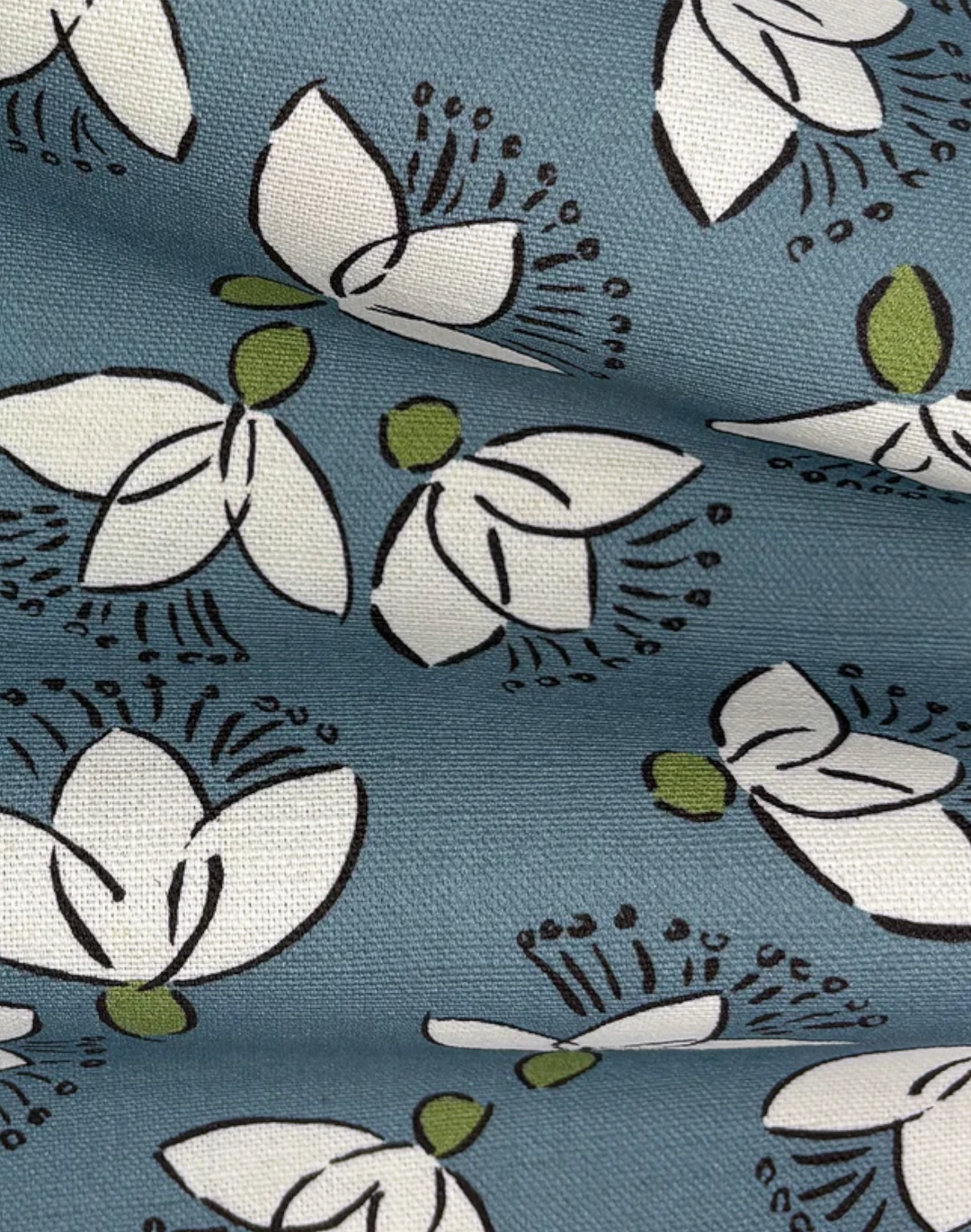 Charleston Fabric, Dusky Blue