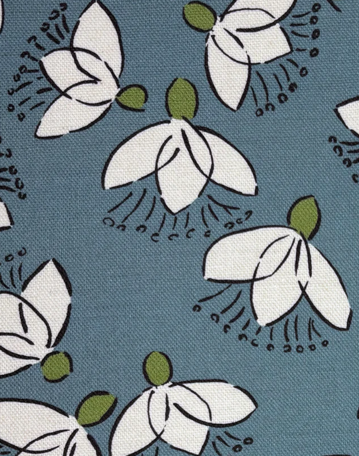 Charleston Fabric, Dusky Blue