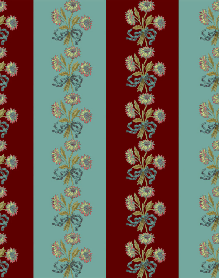 Chateau Stripe, Cherry and Blue