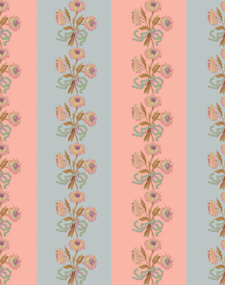 Chateau Stripe, Peach and Cloud